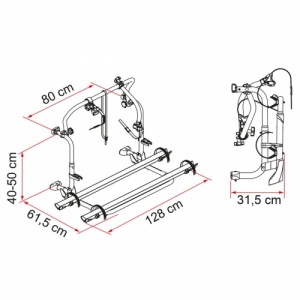 Fiamma Carry-Bike Pro L80 Laika Motorhome Cycle Rack