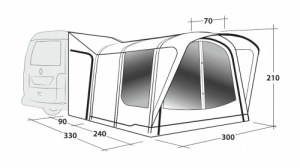 Outwell Newburg 240 AIR Tall Drive Away Campervan Awning