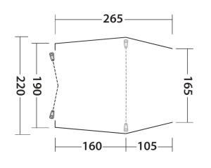 Outwell Sandcrest S Poled Tailgate Vehicle Fixed Awning