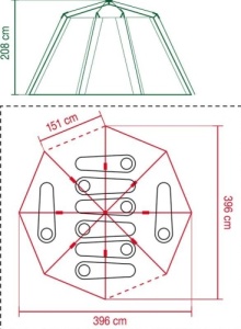 Coleman Cortes Octagon 8 Tent - Green