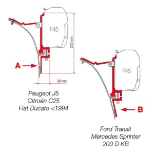 Fiamma F45 Awning Adapter Kit - Kit Van