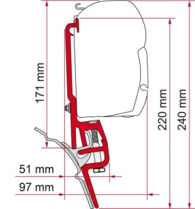 Fiamma F35 / F45 Adapter Kit - VW T4 Brandrup