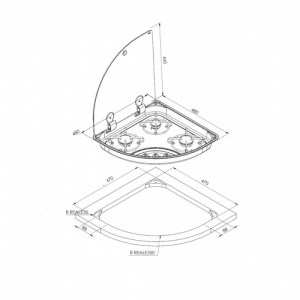 CAN Hoodiny Hob Unit RH Triangle 480mm (Glass Lid / 3 Burners / 12V)