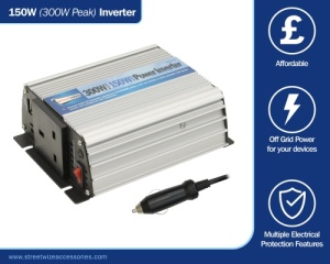 Streetwize 150 Watt 12v - 240v Power Inverter With USB Socket