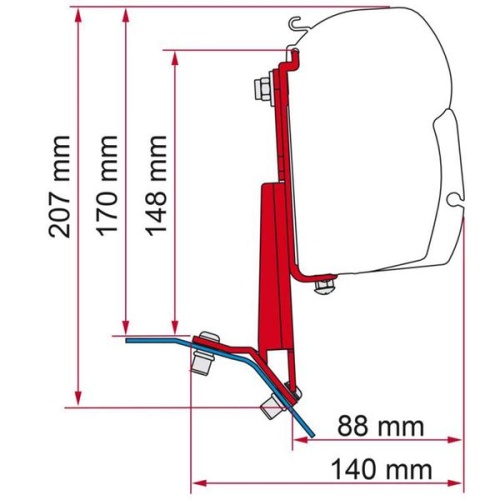 Fiamma F45 / F35 Adapter Kit Ford Custom Lift Roof Deep Black