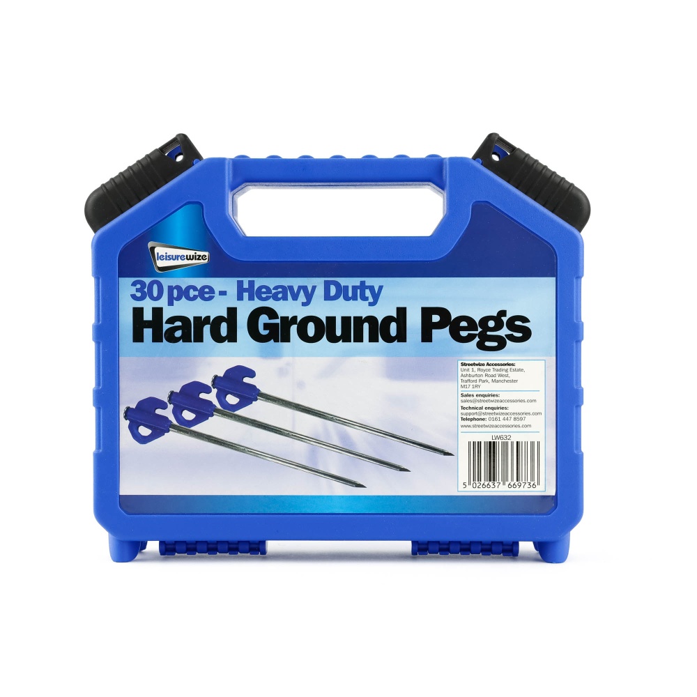 Leisurewize 30 Piece Heavy Duty Hard Ground Peg Set