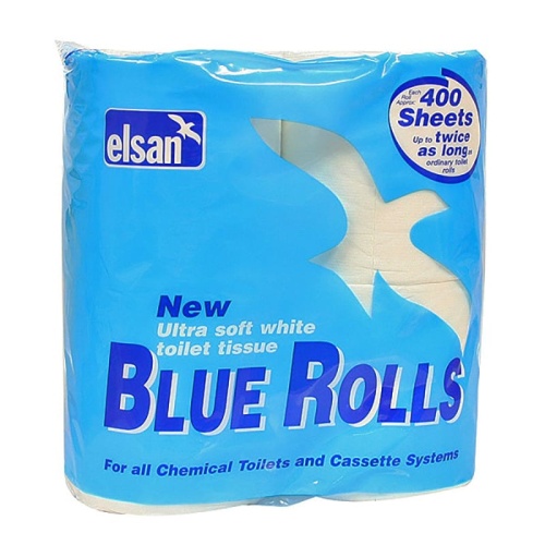 Elsan Pack Of 4 White Ultra Soft Blue Rolls