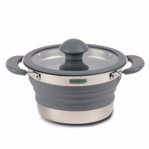 Kampa Collapsible Folding Saucepan 1L Grey