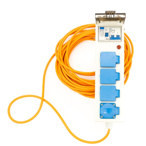 Leisurewize 5 Way 240V Mobile Mains Unit RCD 5-in-1 Hook Up Cable With USB Points