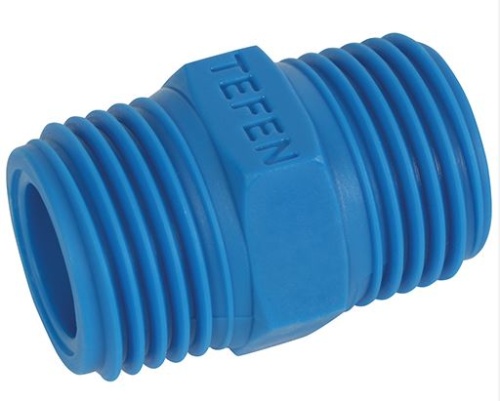 Tefen 3/8'' BSP Male Equal Nipple Nylon Fitting