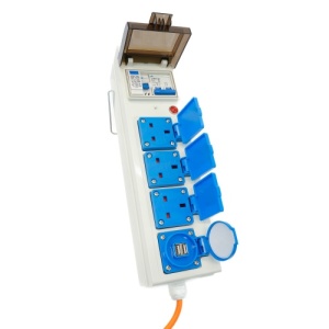 Leisurewize 5 Way 240V Mobile Mains Unit RCD 5-in-1 Hook Up Cable With USB Points